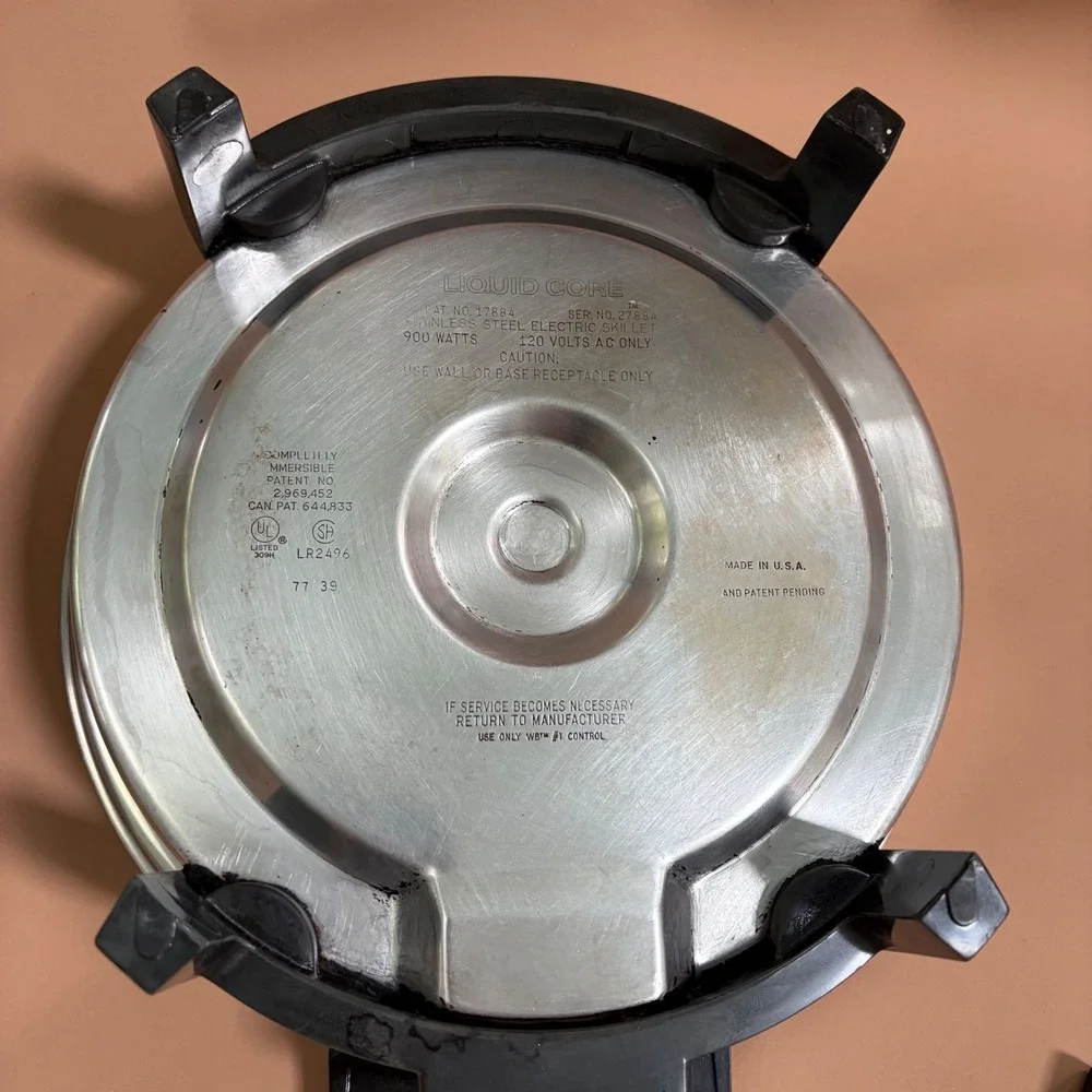 Liquid Core 17884 Stainless Steel Electric Skillet 900W Made in USA Tested